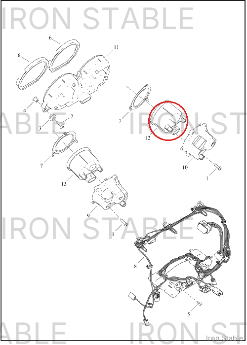 Harley-Davidson Instr, Cluster/Speedo, Km/H