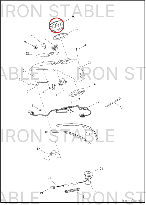 Harley-Davidson Instr, Cluster/Speedo, Km/H