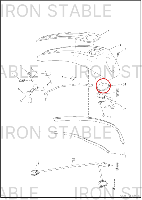 Harley-Davidson Console, Tank, Solid