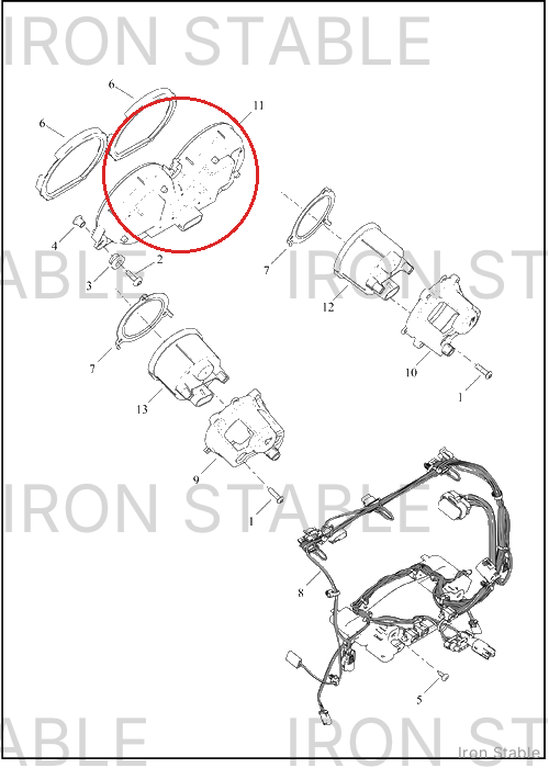 Harley-Davidson Instr, Cluster/Speedo, Mph, Orn