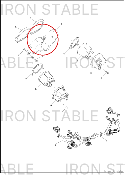 Harley-Davidson Instr, Cluster/Speedo, Dual, Red