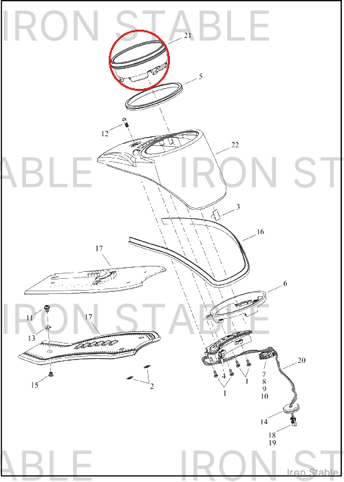 Harley-Davidson Instr, Cluster/Speedo, 5 Inch, Du