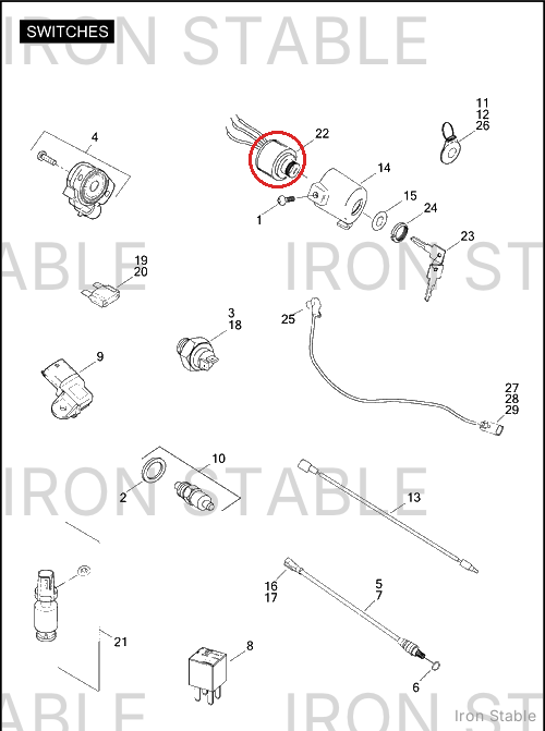 Harley-Davidson Ign Sw Assembly W/Lock&Keys (Req Ke