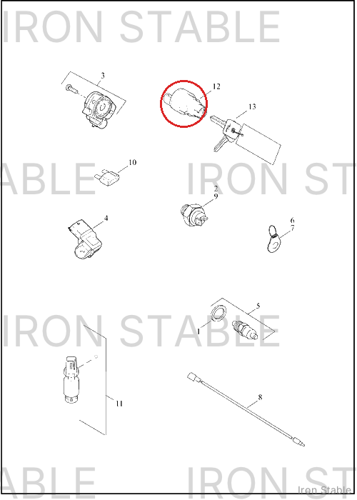 Harley-Davidson Ign Switch Assembly, W/Tumbler&Key(P