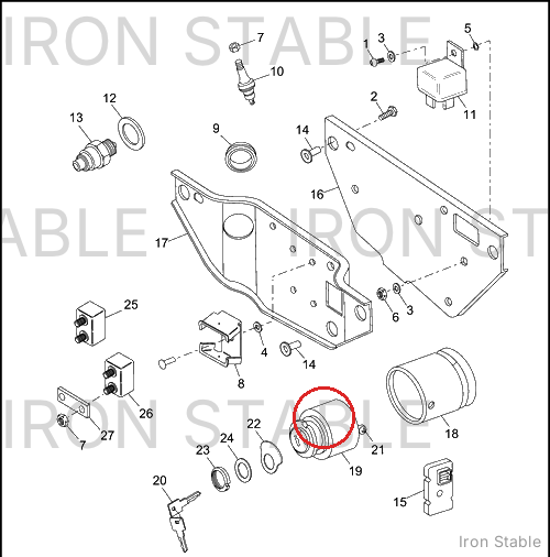 Harley-Davidson Bom-Kit Ign Switch, Flat Key