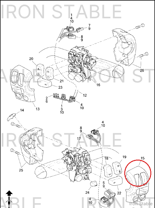 Harley-Davidson Cover, Hand Cntrl, Lh/Fr, Pntd