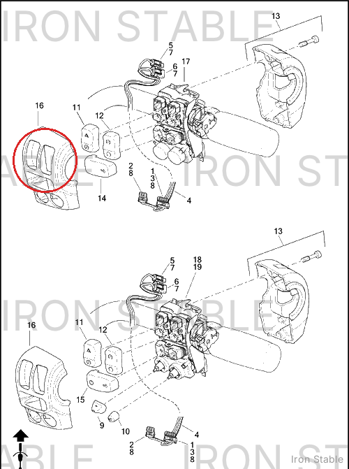 Harley-Davidson Cover, Hand Cntrl, Rh/Fr, Pntd