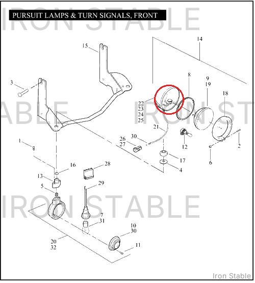 Harley-Davidson Passing Lamp Housing Chrome