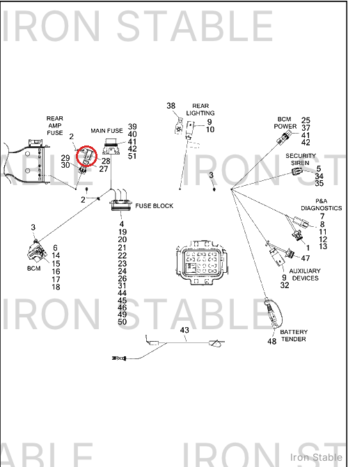 Harley-Davidson Cap, 1-Way, Fuse Holder