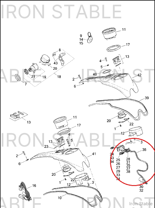 Harley-Davidson Instr Harness Assembly, S-Ind