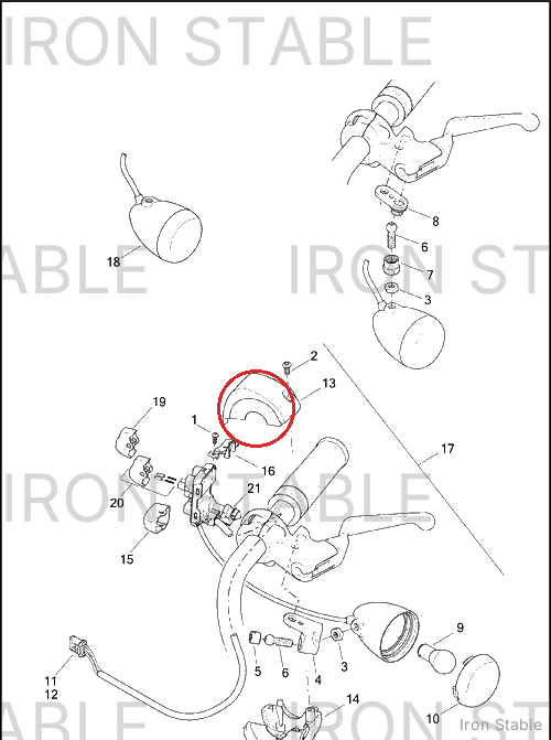 Harley-Davidson Housing, Lh/Upr, Switch, Black