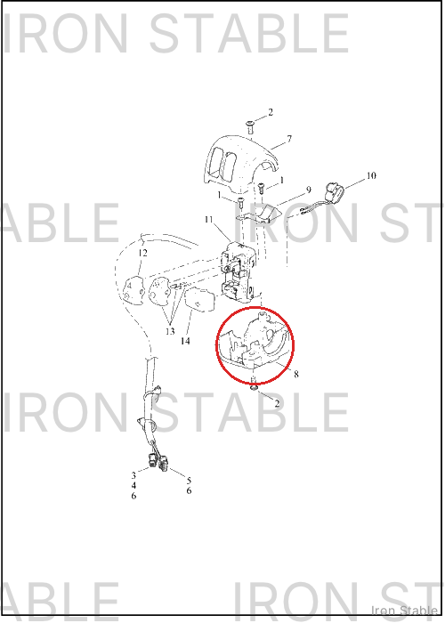 Harley-Davidson Housing, Rh/Lower, Switch, Blk(Po)