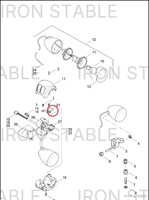 Harley-Davidson Bracket, Rh/Lower Switch(Po)