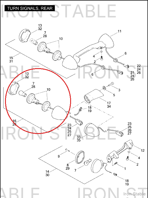 Harley-Davidson Turnsignal, Rr/Dom