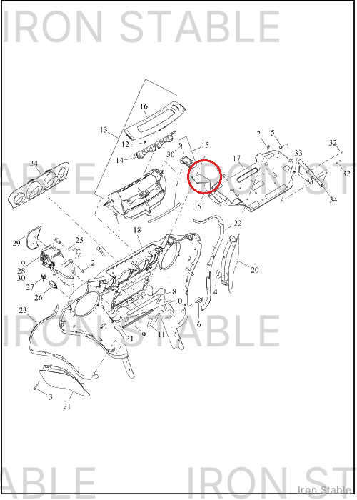 Harley-Davidson Antenna, Mounting Bracket Assembly, Xm