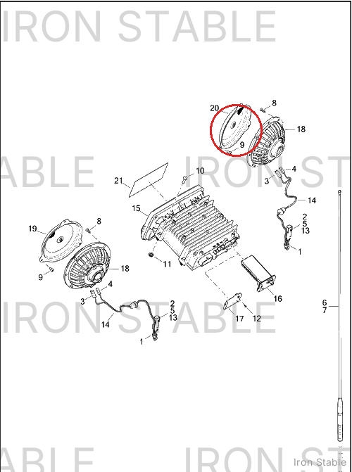 Harley-Davidson Speaker, Aud Sys, Grille, Fairing