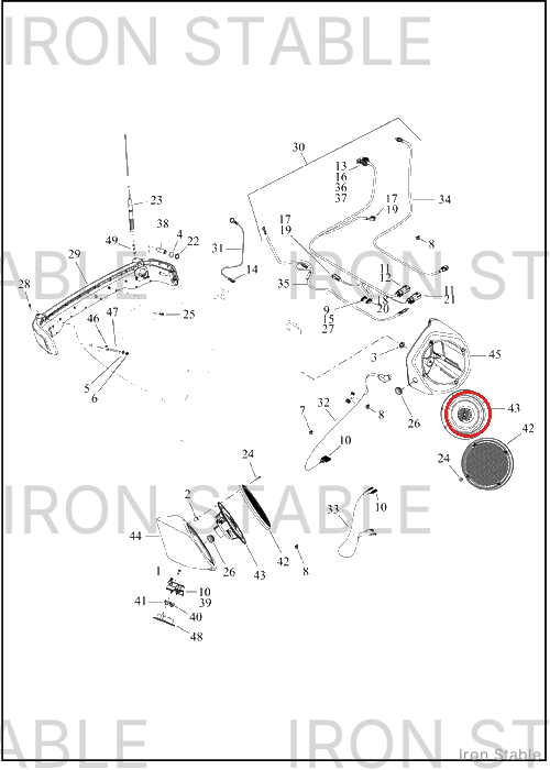 Harley-Davidson Speaker, Aud Sys, 6.5, Stage 1