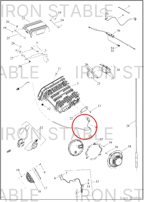 Harley-Davidson Speaker, Aud Sys, Grille, Stage 1