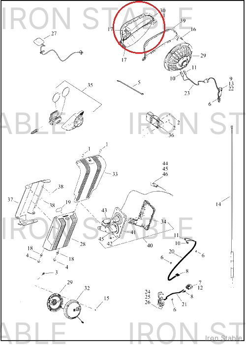 Harley-Davidson Speaker, Aud Sys, Grille, Stage 1