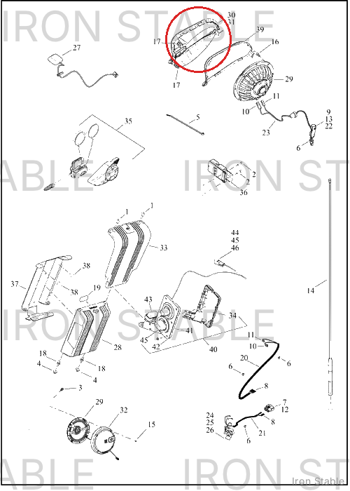 Harley-Davidson Speaker, Aud Sys, Grille, Stage 1