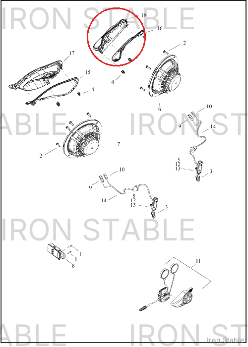 Harley-Davidson Speaker, Aud Sys, Grille, Stage 2