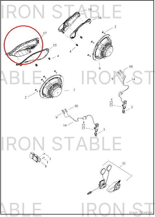 Harley-Davidson Speaker, Aud Sys, Grille, Stage 2