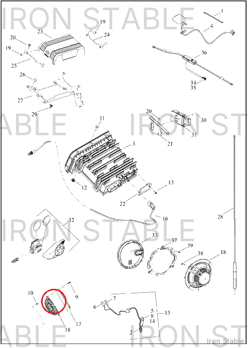 Harley-Davidson Speaker, Aud Sys, Grille, T-Pak, L