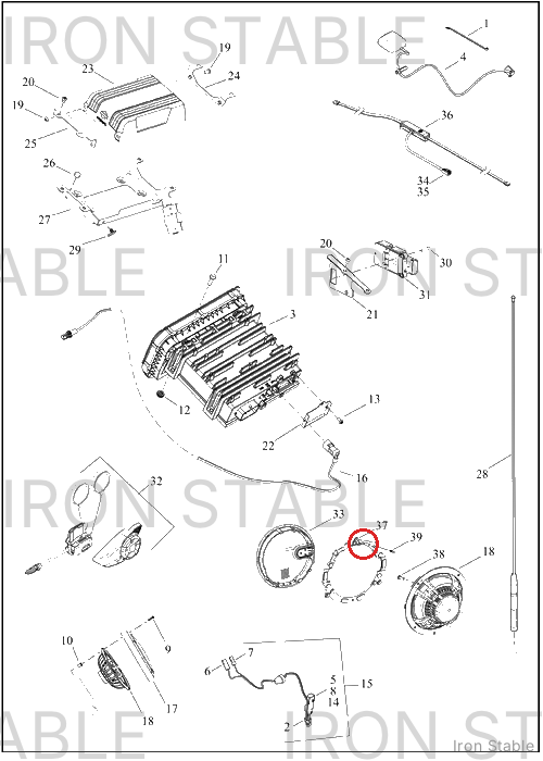 Harley-Davidson Infot Mt Sub-Component, Grille Reta