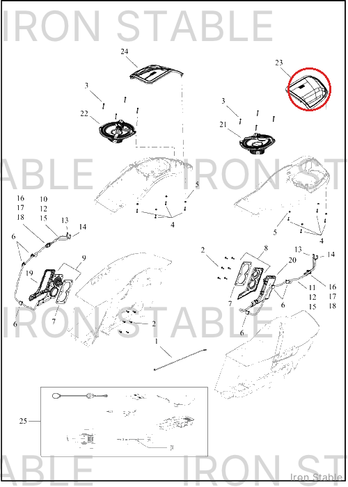 Harley-Davidson Speaker, Aud Sys, Grille, S-Bag C
