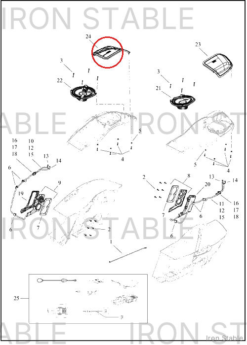 Harley-Davidson Speaker, Aud Sys, Grille, S-Bag C