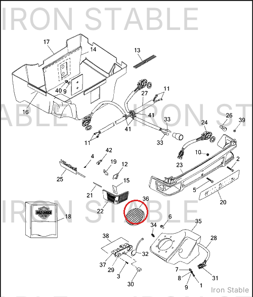 Harley-Davidson Speaker Grille Assembly