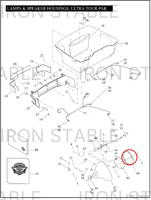 Harley-Davidson Rear Speaker Grill