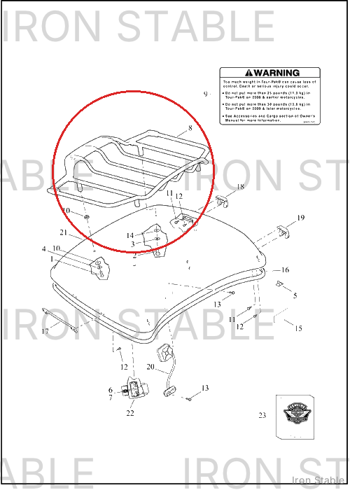 Harley-Davidson Air Wing T-Pak Luggage Rack, Ch