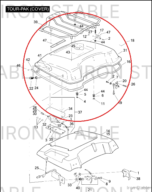 Harley-Davidson Cover, T-Pak/Pntd