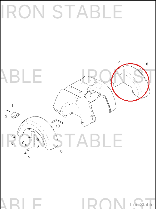 Harley-Davidson Fender, Lh-Rr, Pnstrp