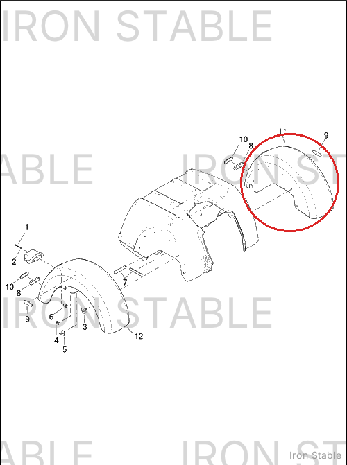 Harley-Davidson Fender, Lh-Rr, Pnstrp