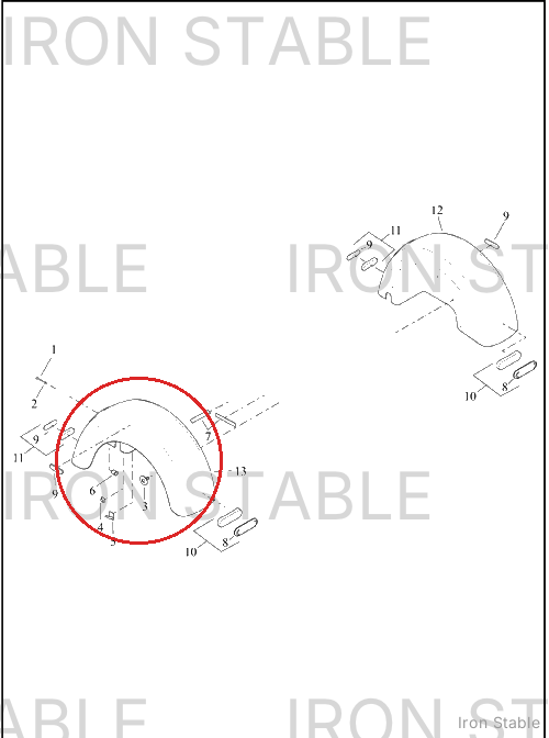 Harley-Davidson Body, Trike, Fender, Rr, Rh, Pnstrp