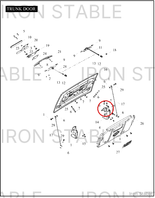 Harley-Davidson Hinge Assembly, Lh/Trunk Door