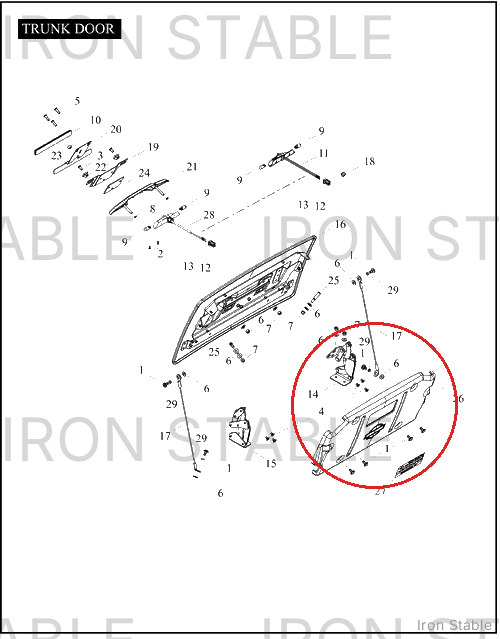 Harley-Davidson Cover Assembly, Trunk Door