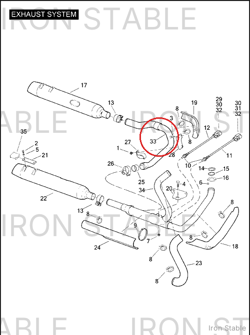 Harley-Davidson Exhaust Pipe Assembly, Lh, Chrome, Cross