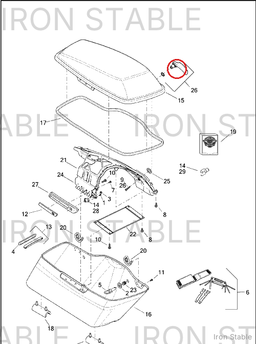 Harley-Davidson Blank-Cover, Rh, Saddlebag