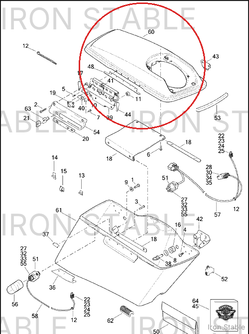 Harley-Davidson Cover Assembly, Rh/Saddlebag, Spkr