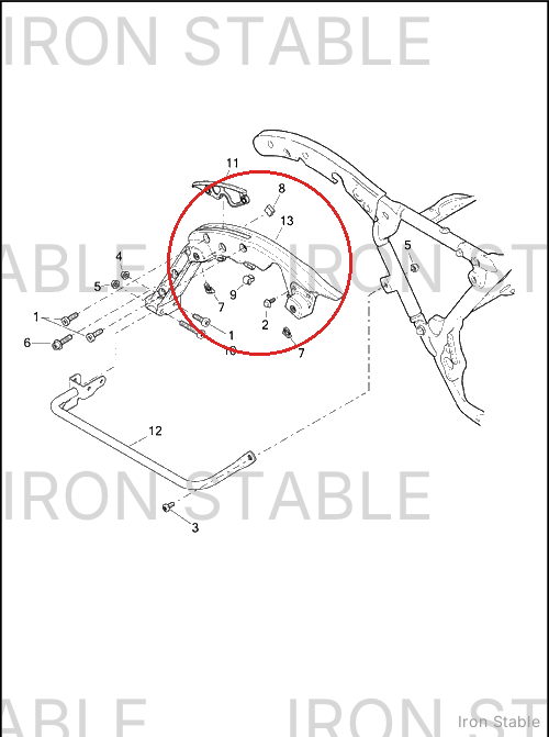 Harley-Davidson Support, Rh-Saddlebag, Titnm Dust