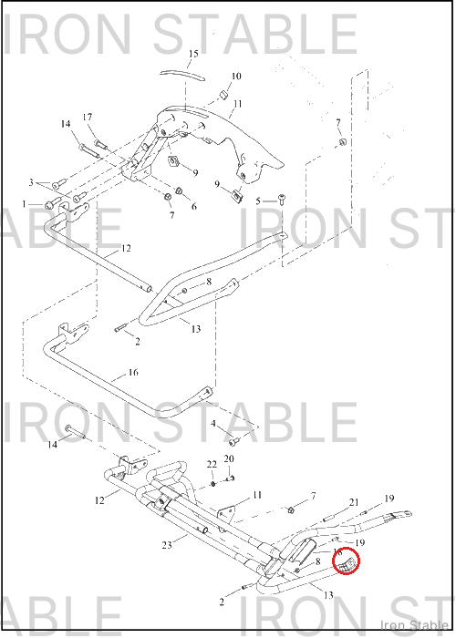Harley-Davidson Rail Mount, Rear Guard, Lh-Inner