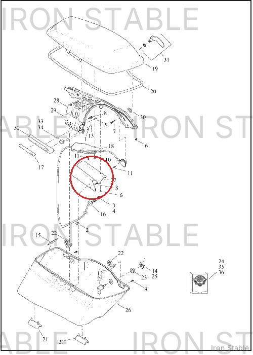 Harley-Davidson Tether Assembly, Saddlebag