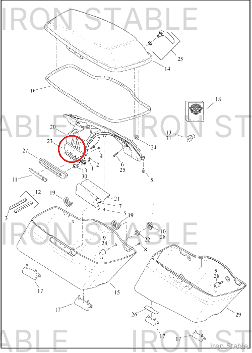 Harley-Davidson Hinge Assembly, Lh-Saddlebag