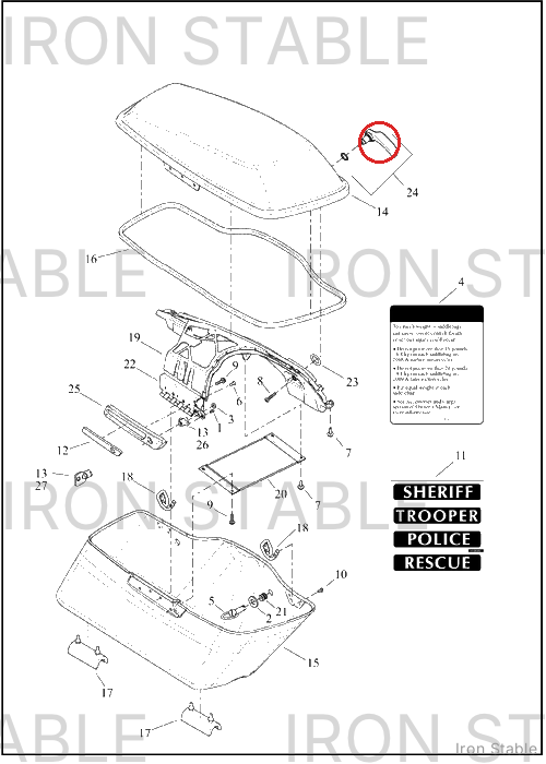 Harley-Davidson Kit-Handle, Rh-Saddlebag