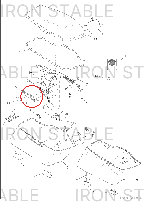 Harley-Davidson Faceplate, Lh S/B, Crshd Ice Pr
