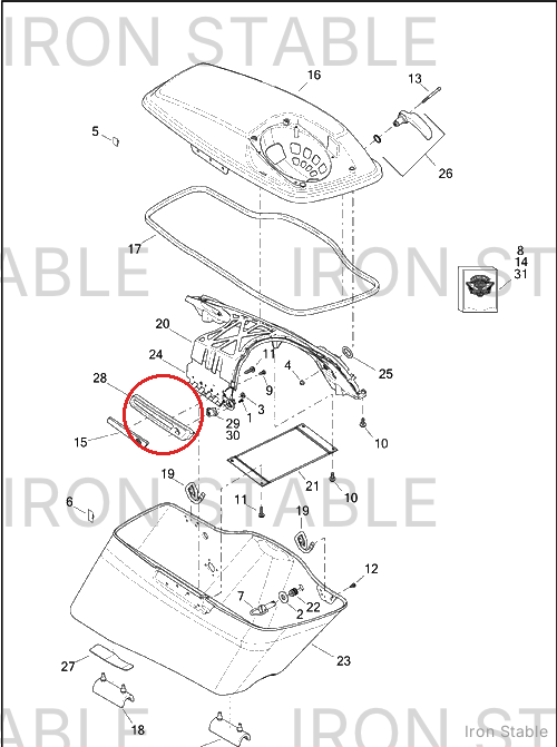 Harley-Davidson Faceplate, Lh, Saddlebag