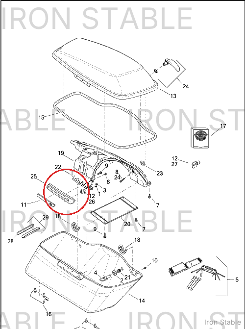 Harley-Davidson Faceplate, Rh-Saddlebag, Solid